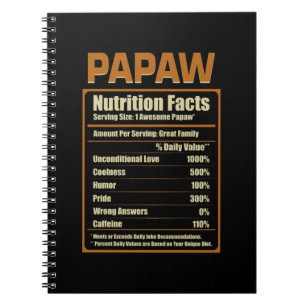 Carnet Papaw Nutrition Faits Amour inconditionnel