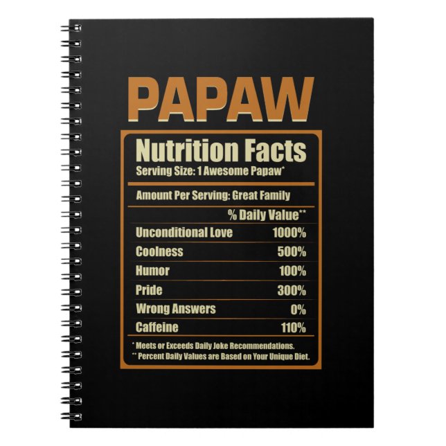 Carnet Papaw Nutrition Faits Amour inconditionnel (Devant)