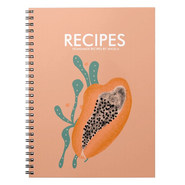 Carnet Papaye Recette Abstraite de Fruit Tropical (Devant)