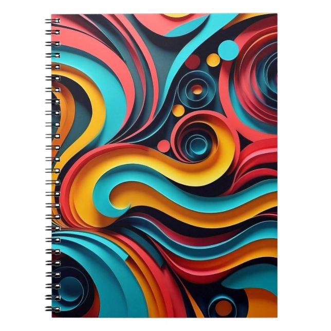 Carnet Papercut Vagues colorées (Devant)