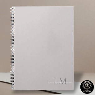 Carnet Papeterie Monogramme Gris Taupe Moderne