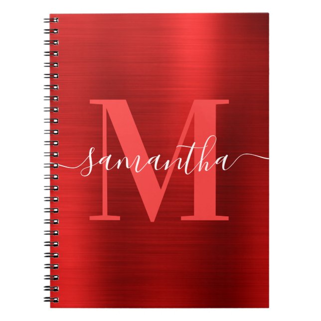 Carnet Papier à en-tête Monogramme Rouge Paillettes de Fe (Devant)