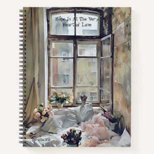 Carnet Papier à fleurs décoratif chambre citation d'amour