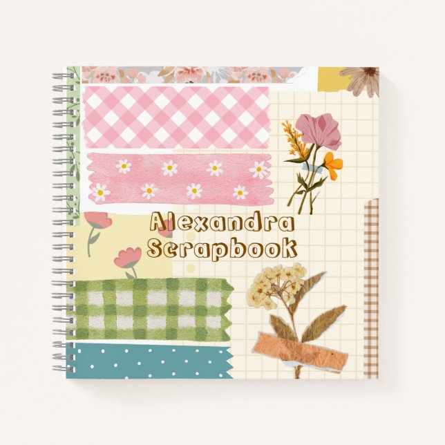 Carnet Papier à gratter style Girly rétro arrière - plan  (Devant)