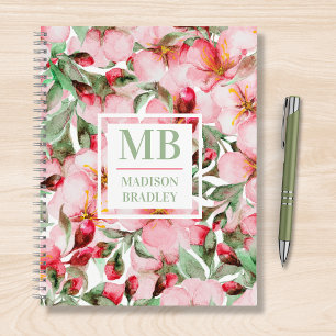 Carnet Papier à lettres personnalisé avec fleurs de ceris