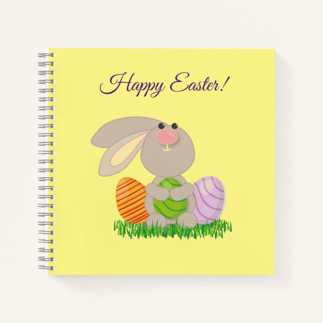 Carnet Papier cadeau joli lapin de Pâques (Devant)