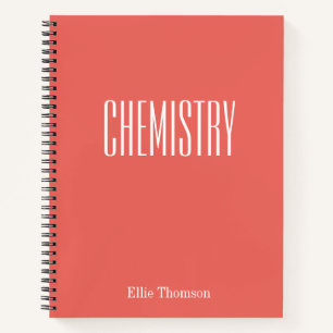 Carnet Papier chimie vierge et ligné corail