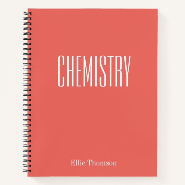Carnet Papier chimie vierge et ligné corail (Devant)