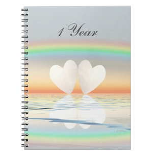 Carnet Papier cœurs 1er anniversaire