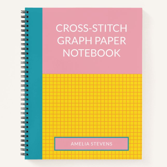 Carnet Papier croisé moderne rose personnalisé (Devant)