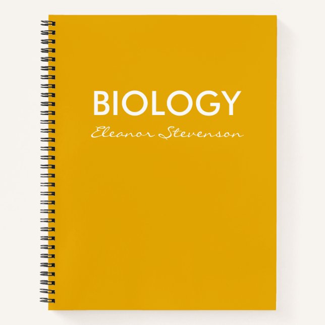 Carnet Papier de graphique de la biologie jaune personnal (Devant)