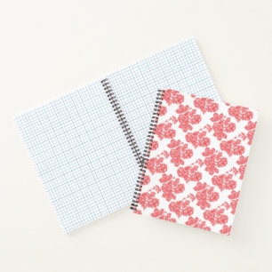 Carnet Papier d'emballage floral rouge et rose vif