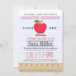 Carnet Papier Enseignant Graduation Invitation