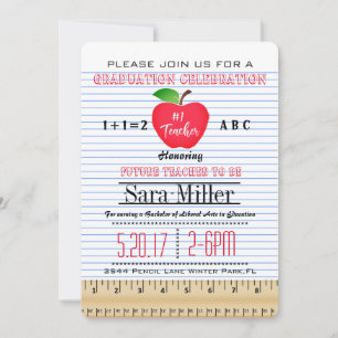 Carnet Papier Enseignant Graduation Invitation