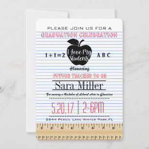 Carnet Papier Enseignant Graduation Invitation