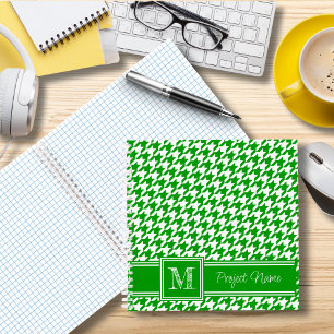 Carnet Papier graphique Monogrammé Green Houndstooth