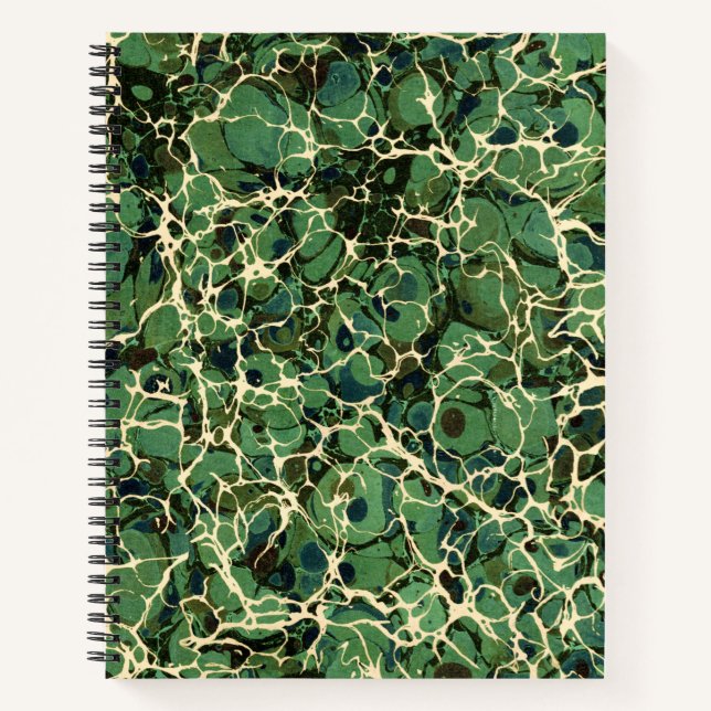 Carnet Papier marbré Vintage vert (Devant)
