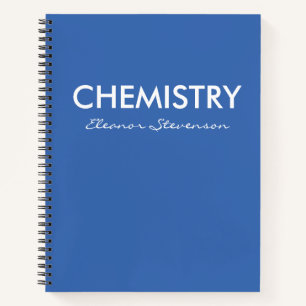 Carnet Papier millimétré de chimie bleu personnalisé