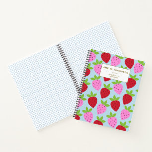 Carnet Papier millimétré personnalisé à motif de fraise