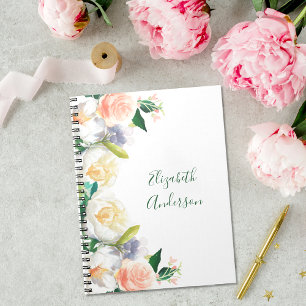Carnet Papier monogramme flou rose