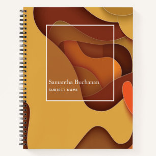 Carnet Papier Motif Abstrait orange personnalisé