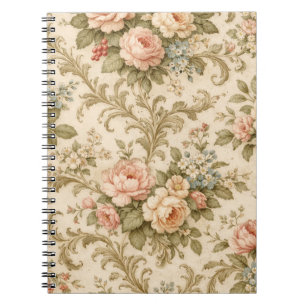 Carnet Papier peint à motif floral vintage