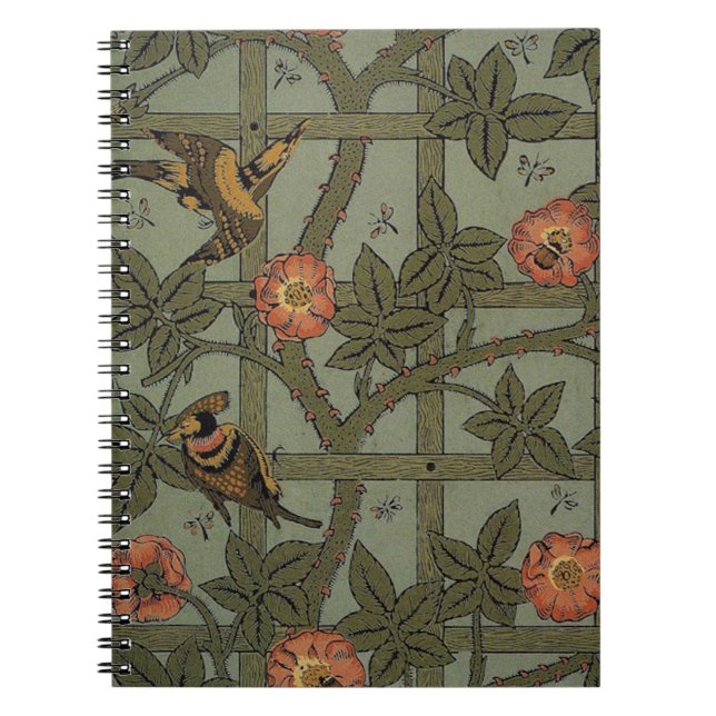 Carnet Papier peint à motif treillis de William Morris (Devant)
