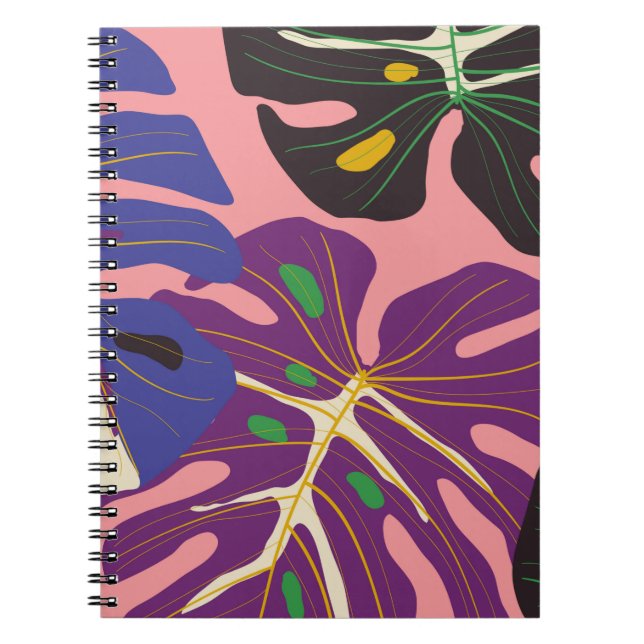 Carnet Papier peint art déco feuille de luxe. Arrière - p (Devant)