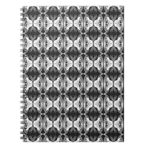 Carnet Papier peint Art Déco motif - noir et blanc