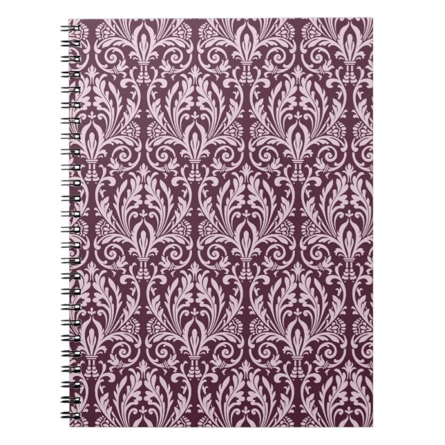 Carnet Papier peint damassé classique et transparent. (Devant)