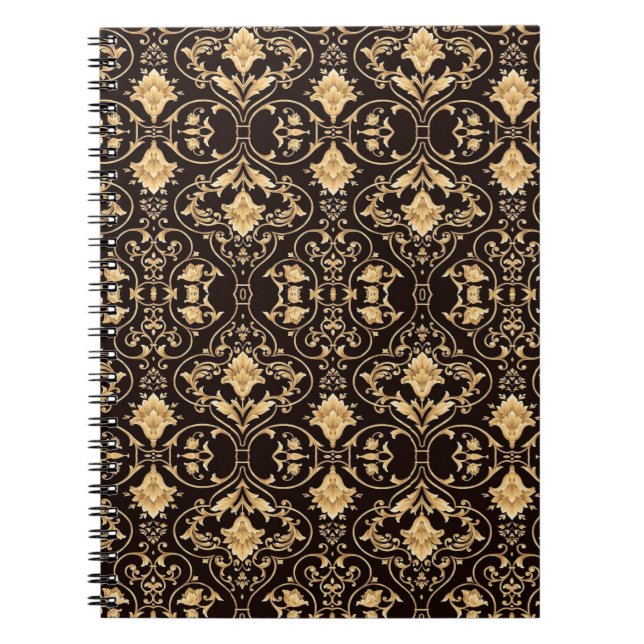 Carnet Papier peint de motif de damassé d'art (Devant)