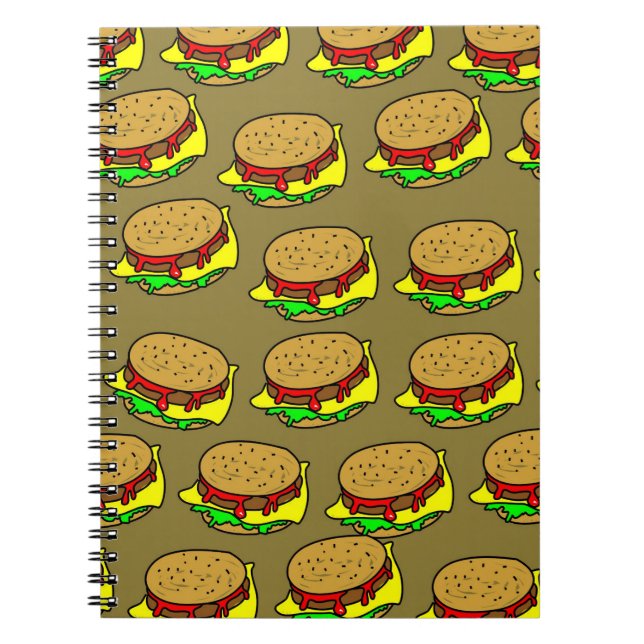 Carnet Papier peint d'hamburger (Devant)