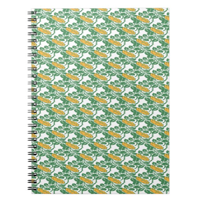 Carnet Papier peint floral Art Nouveau Green Buttcup (Devant)