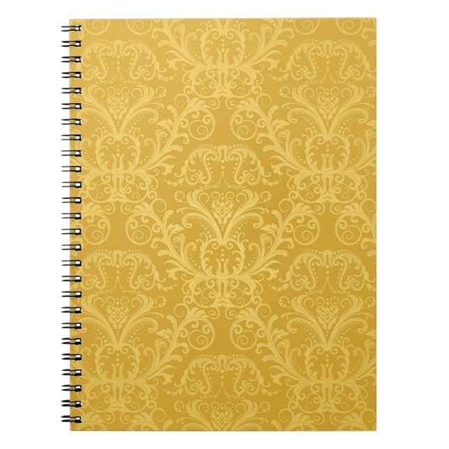 Carnet Papier peint floral d'or de luxe (Devant)
