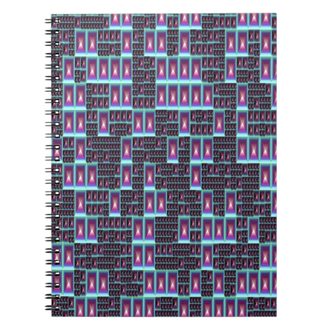 Carnet Papier peint fractal Techno (Devant)