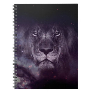 Carnet Papier peint Galaxy Lion Face Art