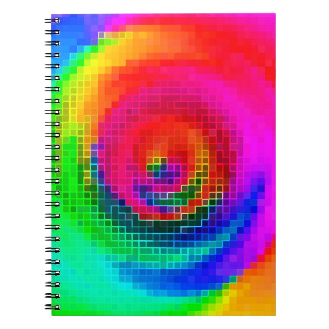 Carnet Papier peint géométrique multicolore motif abstrai (Devant)