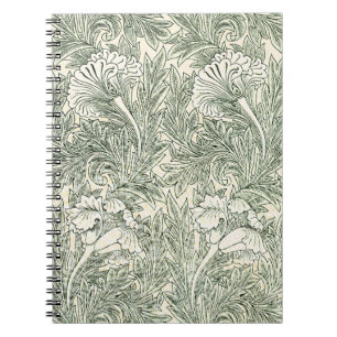 Carnet Papier peint tulipe classique vert de William Morr