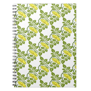 Carnet Papier peint vintage Floral Buttercup damassé