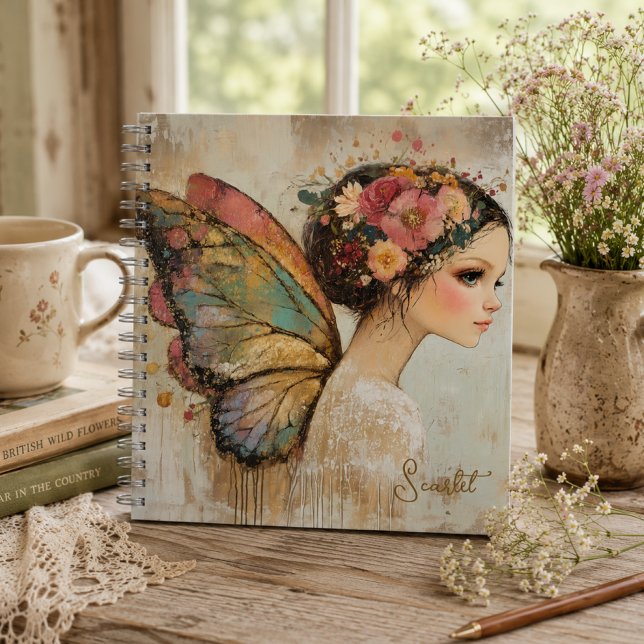 Carnet Papier Personnalisé Bohème Papillon Féerique Paste (Créateur téléchargé)