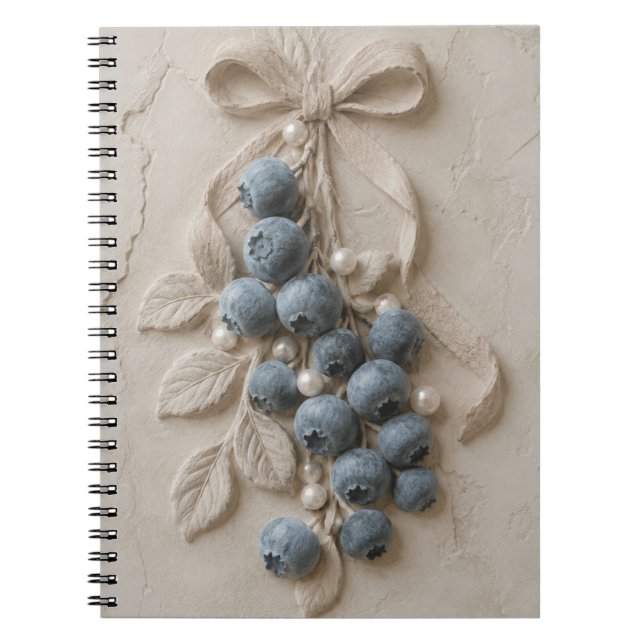 Carnet Papier Relief Botanique de Myrtille Art Mural  (Devant)