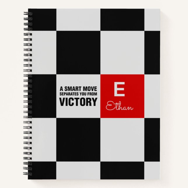 Carnet Papiers de plateau de jeu d'échecs Monogramme (Devant)