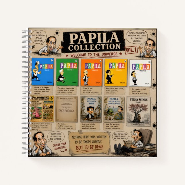 Carnet Papila Collection Spiral Notebook – 8.5" × 8.5" (Devant)