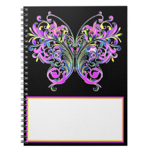 Carnet papillon à dentelle pourpre