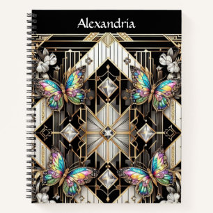 Carnet Papillon Arc-en-ciel Art Déco