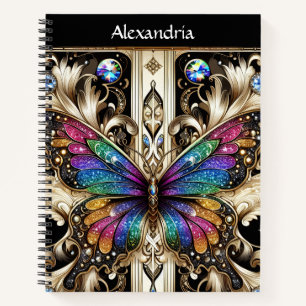 Carnet Papillon Arc-en-ciel Art Déco