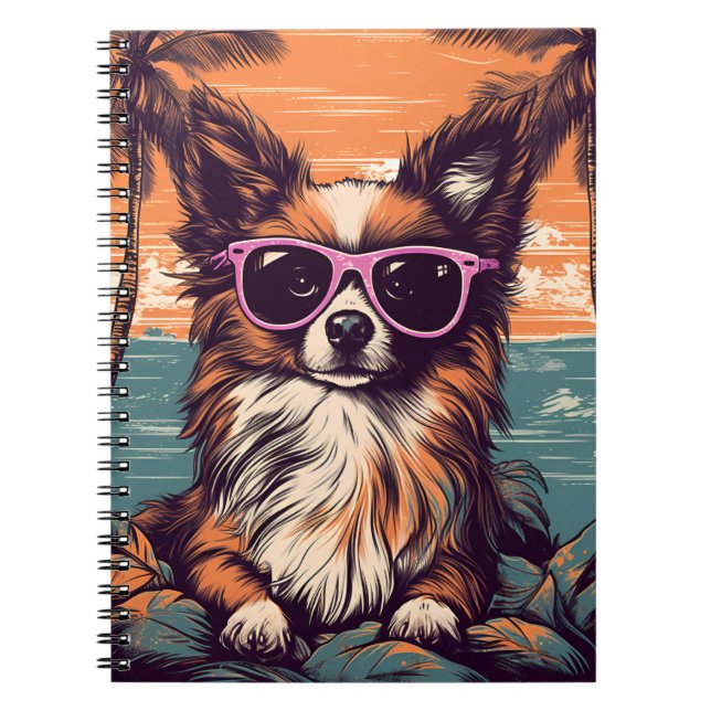 Carnet Papillon avec lunettes de soleil à la plage (Devant)