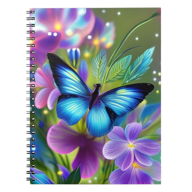 Carnet Papillon bleu brillant dans Fairy Garden (Devant)