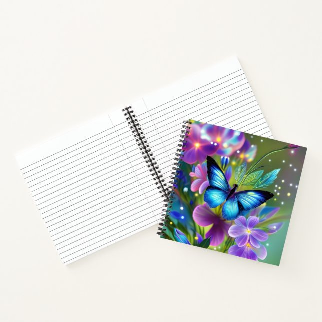 Carnet Papillon bleu brillant dans Fairy Garden (Intérieur)