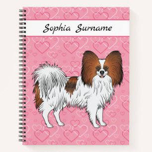 Carnet Papillon Brun Rouge Heureux et Mignon sur des Cœur